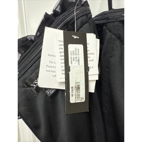 XSCAPE Women Size 16W Black Off-Shoulder Ruffle Evening Gown Cocktail Dress Maxi - Picture 10 of 11